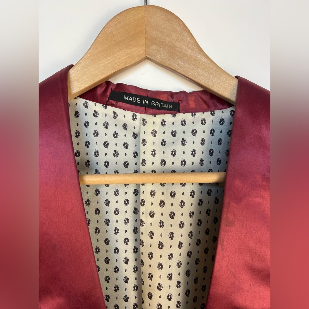 Vintage 80s “After Eights” Double Breasted‎ Striped Evening Jacket Britain - Picture 3 of 16